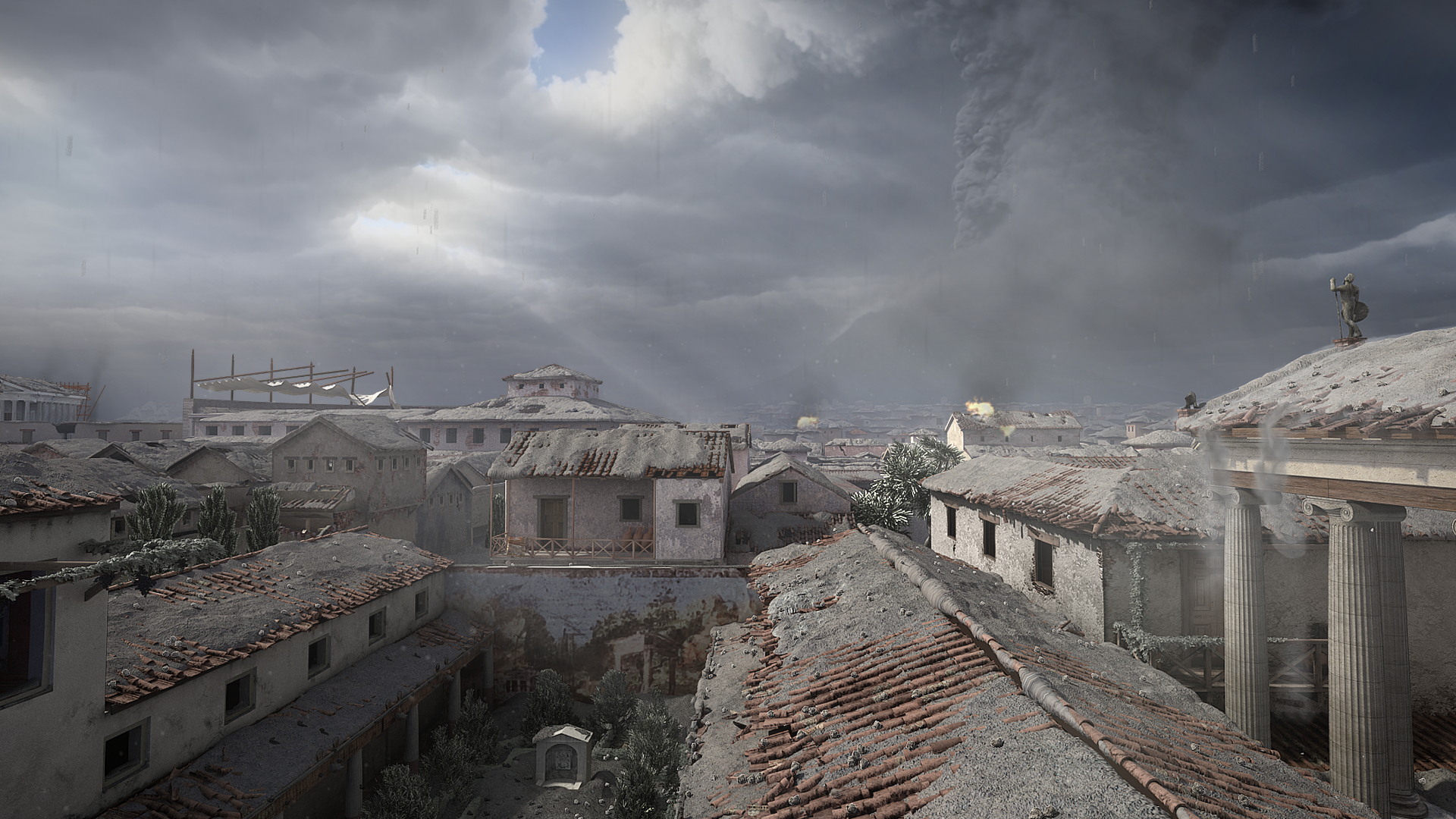 Pompeii Cinematic Image Ashes Cover the City
