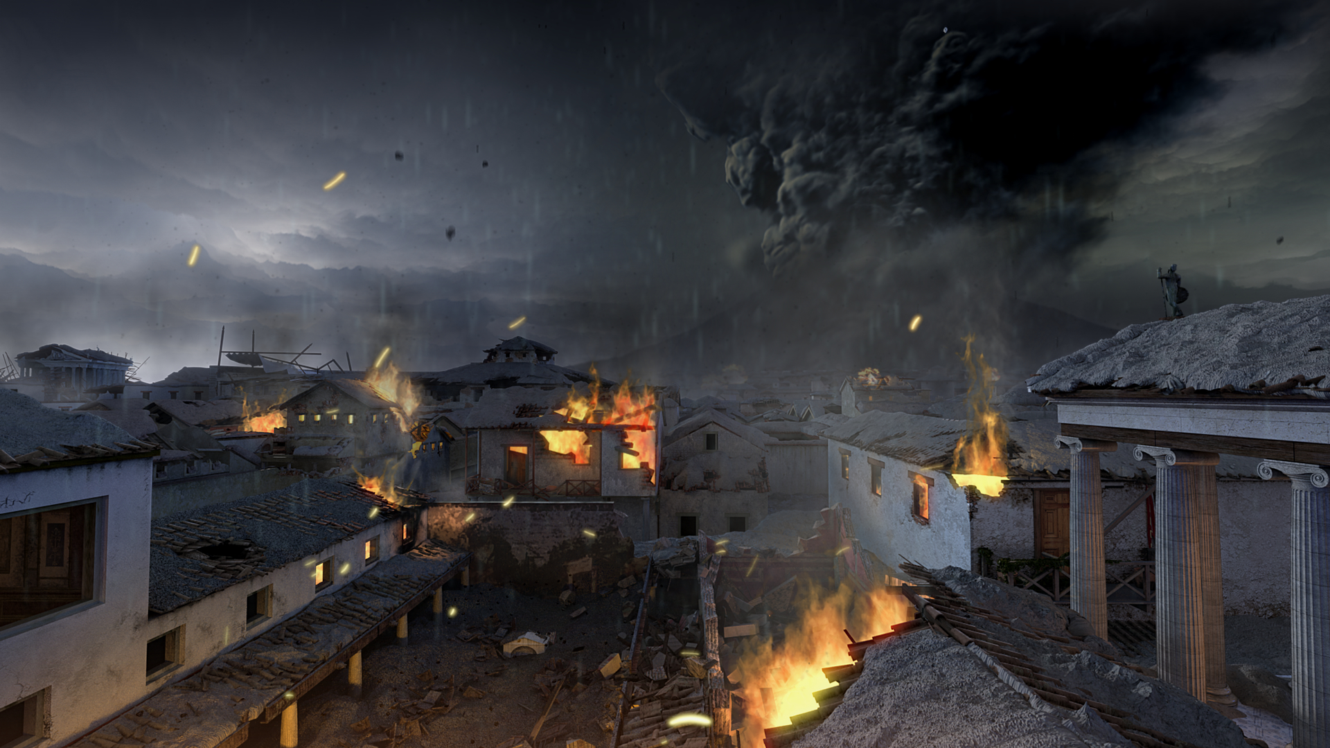 Pompeii Cinematic Image City on Fire