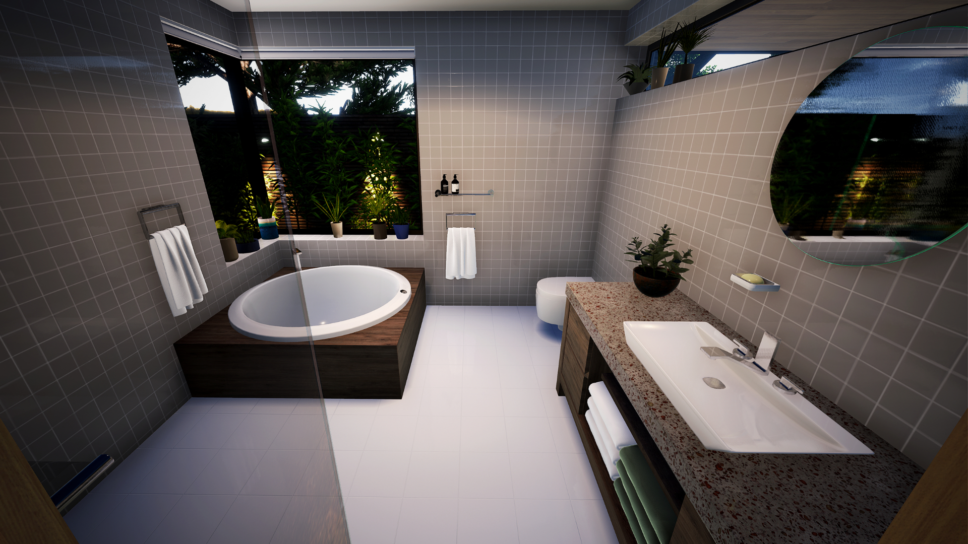 Virtual Showroom VR Bathroom Design Grey Tiles